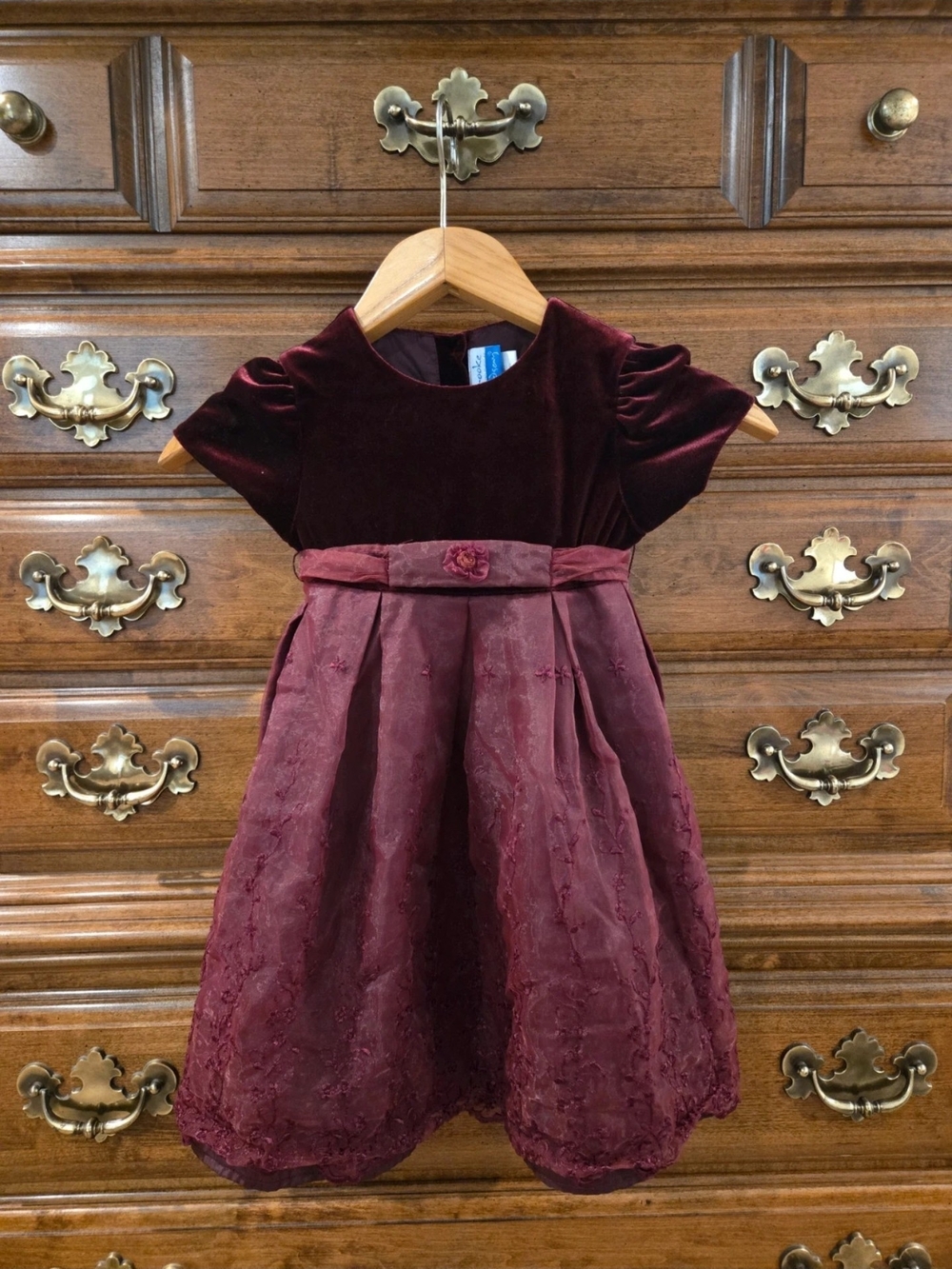 👧🌹VTG Brooke Lindsay embroidered velvet dress 4T🌹👧